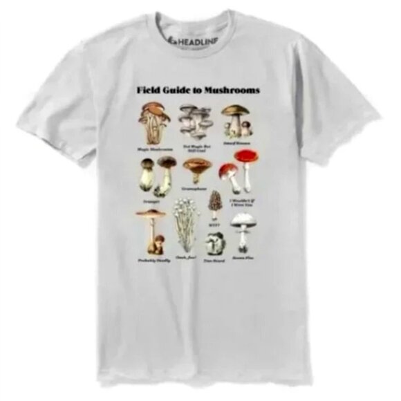Headline Unisex Field Guide To Mushrooms Short Sleeve Tee - L - Picture 1 of 6